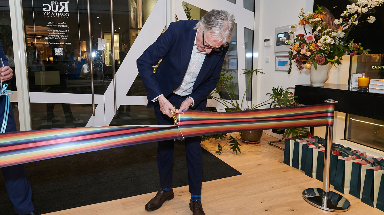 Sir Paul Smith Cutting the Ribbon at the New Chelsea Harbour Showroom