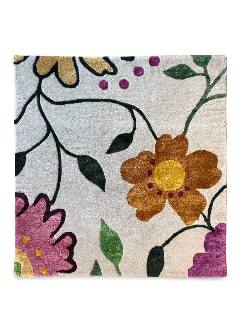 bespoke wall-to-wall floral rug