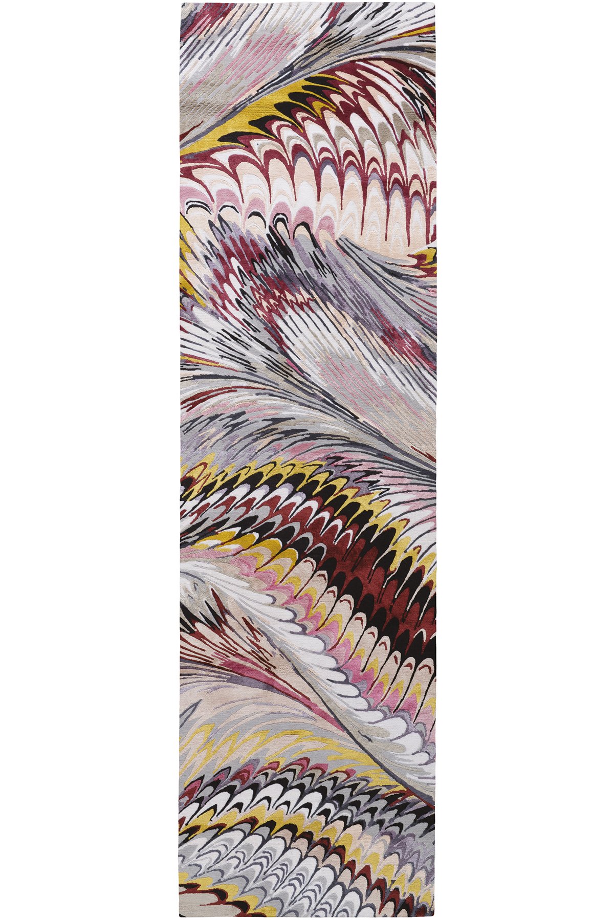 Feather Marble Maroon Runner