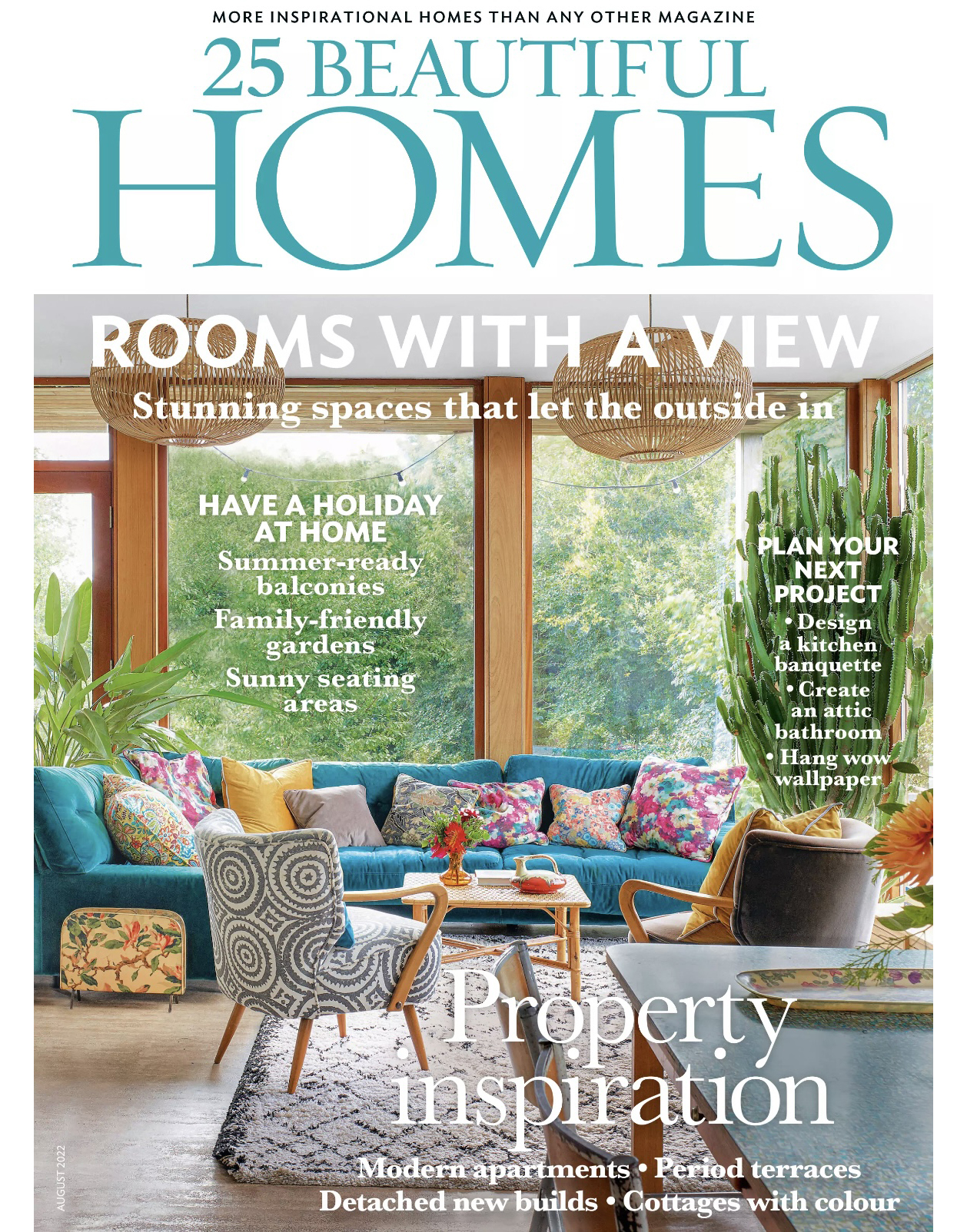 The Cover of 25 Beautiful Homes August 2022