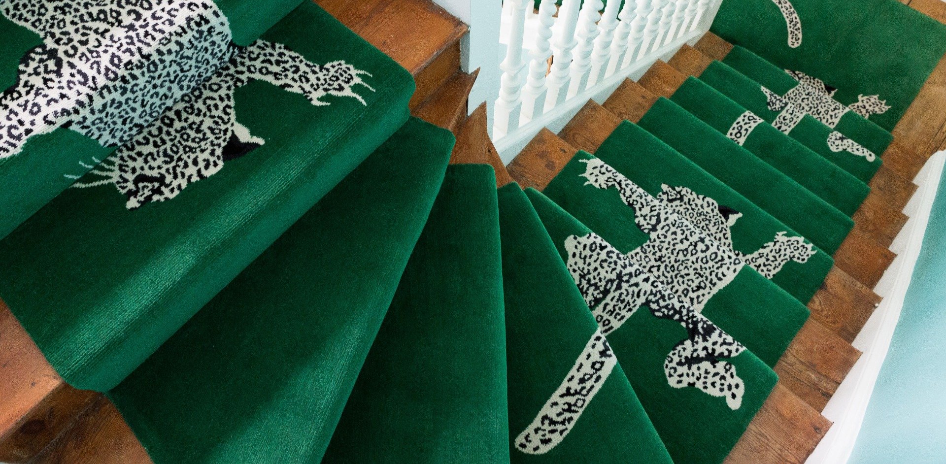 Custom Climbing Leopard by Diane von Furstenberg on staircase