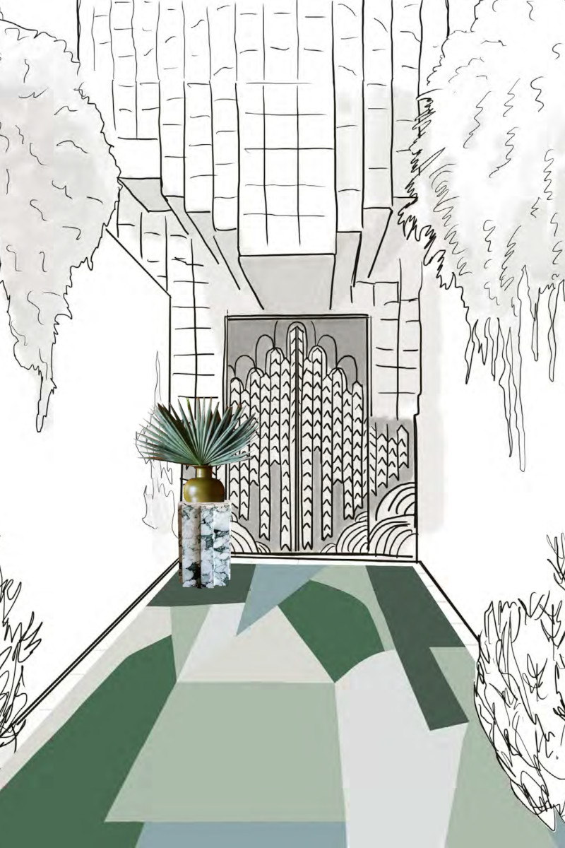 Kelly Wearstler - Concept drawing, District Spruce